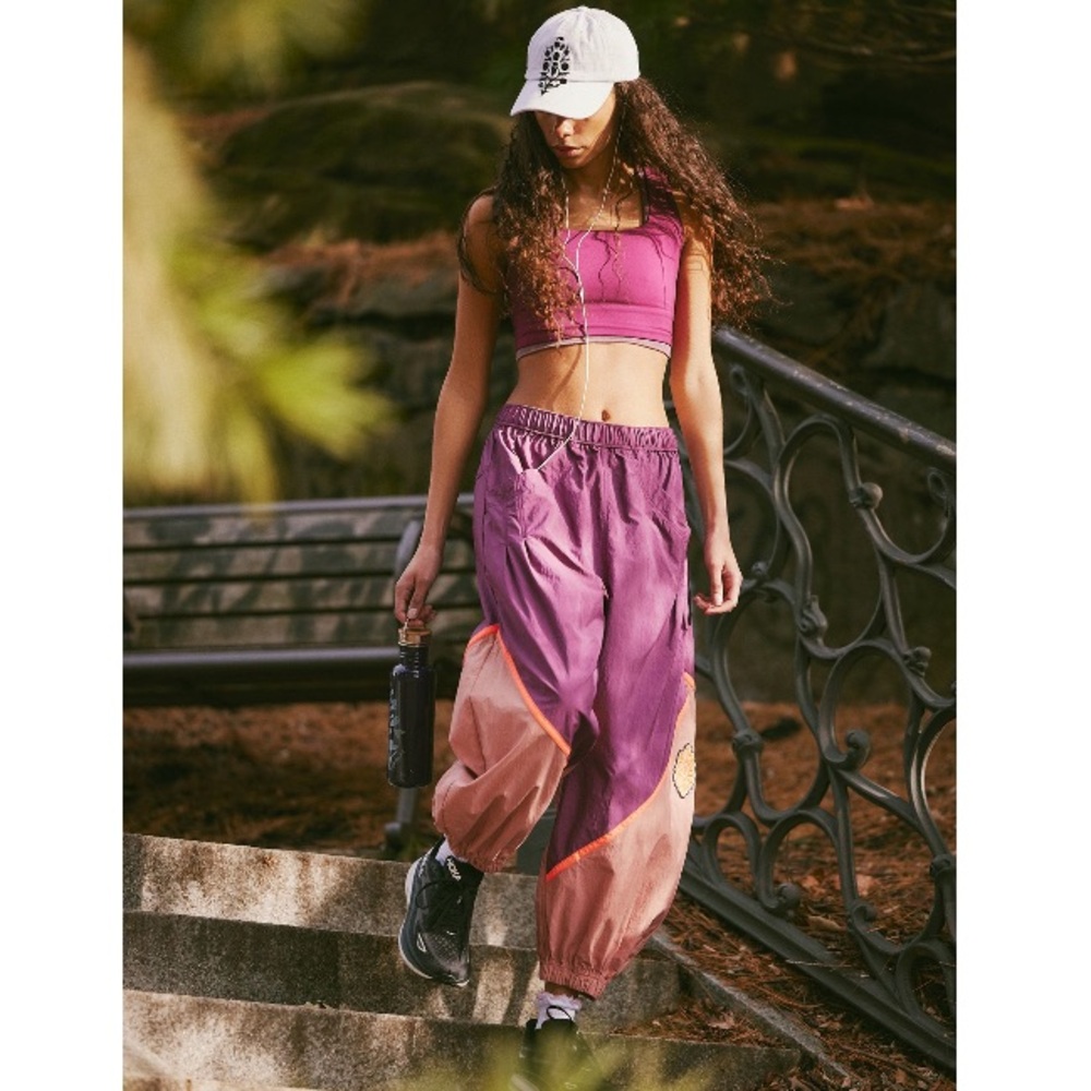 FP Movement by Free People Free Throw Purple & Peach Colorblock Jogger Pants NWT